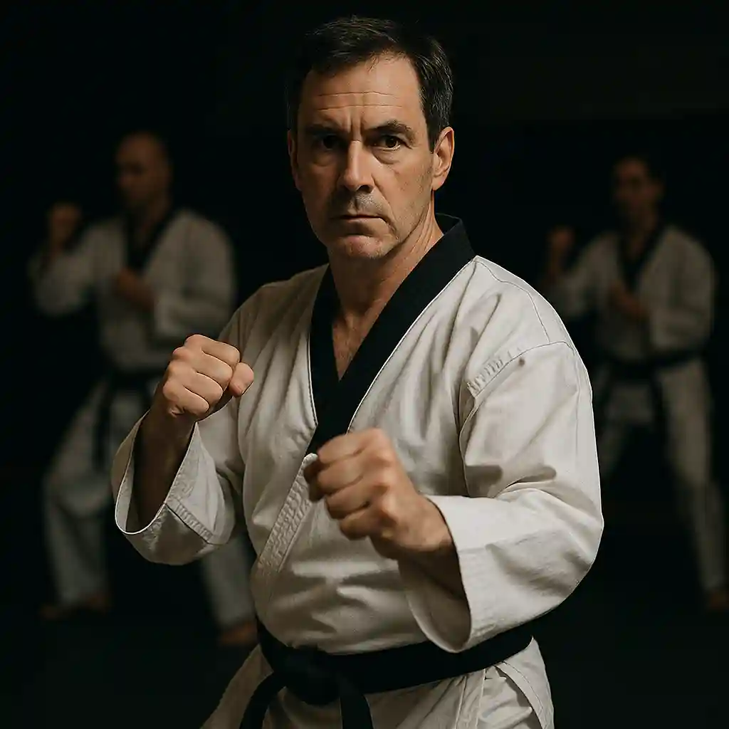 Erwachsener Mann beim Taekwon-Do-Training in Homburg, Selbstverteidigung für Erwachsene ab 30